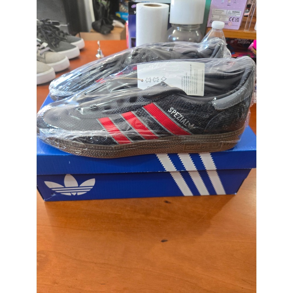 Adidas Handball Spezial Black Snakeskin Red Mens Size 8 Sneakers IE1191